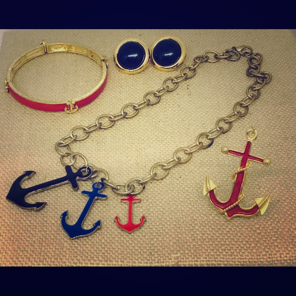 Vintage Nautical Boating Anchor‎ Jewelry Lot